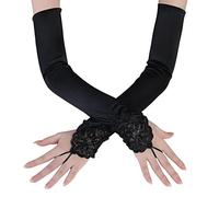 ArtiDeco Guantes de Satén Mujer Vintage Guantes hasta los Codos Novia Accesorios Guantes Largos para Boda Fiesta Disfraz Accesorios