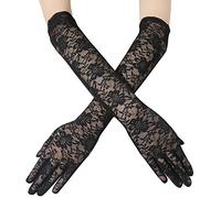 ArtiDeco Guantes Largos/Cortos de Encaje Con/Sin Dedos Guantes Nupcial Novia Accesorios Boda Gótico