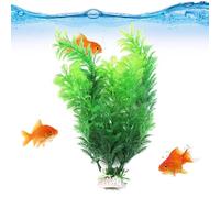 Artificial Aquatic Plant Fish Tank Landscaping - Soft Silk Leaves Green