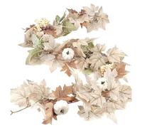 Artificial Autumn Garlands - Fall Garland For Mantle | 5.9FT Pumpkin Halloween Garland with Berries | Autumn Decoration, Party Centerpieces For Bookshelf Kitchen Festival Campfire Table Porch