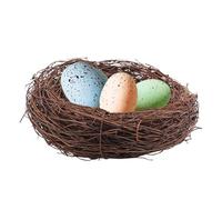 Artificial Bird Nest Ornament, Adorable Compact Easter Fake Birds Nest House, 3.94x3.94x1.57 Inches Decorative Rustic Craft for Home, Tree, Window Display
