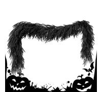 Artificial Black Garland 5.9 Ft Halloween Mantel Centerpiece Decor