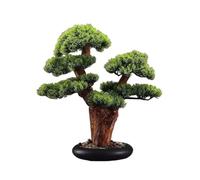 Artificial Bonsai House In Black Round Pot For Desk Zen Decor(B)