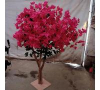 Artificial Bougainvillea Tree - Fake with Pink Silk Flowers and Wood Trunk Entryway & Event Backdrops, No Watering Required(1.8mx1.5m)