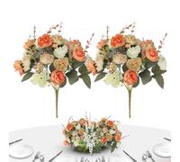 Artificial Bouquet - 2 Pieces Realistic Party Bouquet, Artificial Flower Arrangement for Indoor, Faux Flowers for Vase forS Home, Living Room, Bedroom, Kitchen, Farmhouse, Desk, Wedding, Indoor