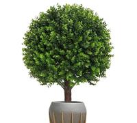 Artificial Boxwood Shrubs - Fake Topiary Plant, 23 Inch UV Resistant Fake Shrubs |Artificial Topiary Plant for Outdoor and Indoor Garden Patio Lawn Yard Walkway Driveway Home Office Decorative Plants