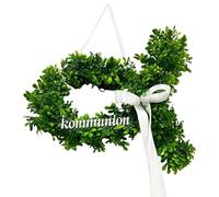 Artificial Boxwood Wreath - All Season Lush Greenery Garland, UV Resistant Faux Foliage for Indoor/Outdoor Use, Sturdy Life Like Decorative Frame, Ideal for Window Home Farmhouse