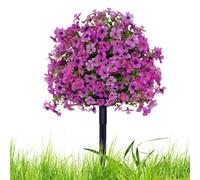 Artificial Bushes For Outdoors, Artificial Violet Ball Topiary Trees, ArtificialTopiary For Outdoors, 23in Violet Ball Plants Weatherproof Flowers Realistic Trees For Wedding Patio