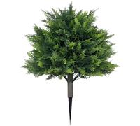 Artificial Cedar Tree - 2 Ft UV Resistant Topiary, Evergreen Cypress, Weatherproof Decorative Plant | Outdoor Indoor Shrub with Ground Spike for Patio Porch Garden Front Door Landscaping Walkway Hedge