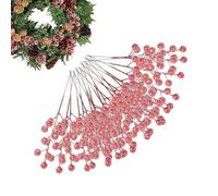 Artificial Christmas Berry Picks, 25 Pack Red Holly Stems, Decorative Winter Floral Accent, Lifelike Texture and Vibrant Color Feature, Holiday Ornament Decor for Home School Restaurant Apartment
