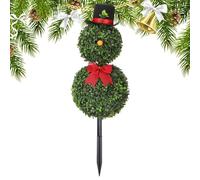 Artificial Christmas Tree | 2.6ft Adaptable Craft Wth Red Bow Hat,Christmas Snowman Decorations With Red Bow And Hat | Outdoor Holiday Decorations For Porch Shop Display Backyard Living Room Lawn