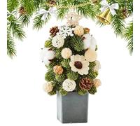 Artificial Christmas Tree Holiday Tabletop Ornament Handmade for Festival Mothers Day Party Home Office Apartment Indoor Fireplace