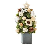 Artificial Christmas Tree - Holiday Tabletop Ornament, Handmade Noble Fir Mini Christmas Tree, Desktop Ornaments | For Festival Mothers Day Party Home Office Apartment Indoor Fireplace