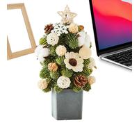 Artificial Christmas Tree - Lifelike Christmas Tree | Handmade Tabletop fir Trees, Tips Made of Metal with Stand, Quick Assembly, Green