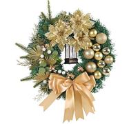 Artificial Christmas Wreath,Christmas Decorations,Battery Operated,With Lantern,Baubles, Berries And Bows,Increase Holiday Atmosphere,Suitable For Christmas, Parties, And School Decorations, LJJY-KK