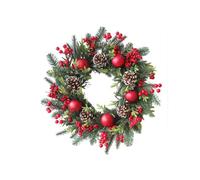 Artificial Christmas Wreath, Indoor Outdoor Wreath Decor with Vibrant Red Berries And Pine Cones for Year-Round Festive Spirit, Multicolor, 50Cm