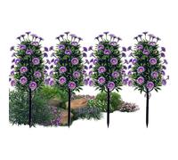 Artificial Daisy Shrubs - 4 Pack Faux UV Resistant Flowers, White Yellow | Outdoor Floral Decor, Fade Resistant UV Proof, All-Weather Maintenance Free, Brightens Porch & Patio, 15 Inch Silk