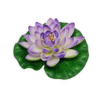 Artificial EVA flotante Estanque Decoración Water Lily / Lotus Foam Cabeza de la flor Piscina Estanque de peces Estanque Home Garden Decoration (1PCS 10cm/3.9", Purple)