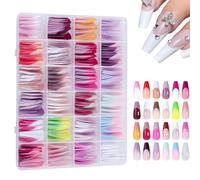 Artificial Fake Nails, Stick- Nails, 288 Pieces Fake Nails, Full Set Artificial Nails, Fake Nails for Girls, Stick- Nails for Women, False Nails for Women, French Nails for Girls