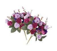 Artificial Flower Bouquet - Flexible Artificial Flower ¦ 30x4cm Decorative Floral Piece with Design, Silk Abs Material Fake Roses with Elegant Touch, Colorful Flowers, Ornament Bouquet for Home