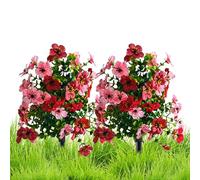 Artificial Flowers Ground Spike - UV Resistant Realistic Bloom Design Waterproof Fade Proof Outdoor Faux Plant Decor Garden Yard Lawn Patio Balcony Indoor Planter | Ideal Landscape Enhancement