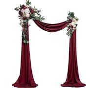 Artificial for decoración de bodas, (paquete de 3), guirnaldas de flores de boda de seda artificial y drapeado de arco, guirnalda de flores hechas a mano for decoración de fondo de boda(D)