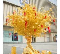 Artificial Golden Banyan Trees, Large Fake Tree Wishing Plants for Home Decor Housewarming Gifts(5M)
