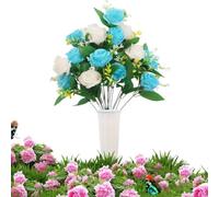 Artificial Grave Flower Memorial Cemetery Decoration with Stake