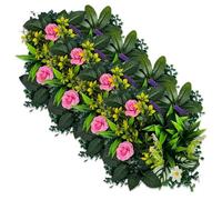 Artificial Greenery Privacy Hedge Screen - 4 Pieces Plant Wall Panels, 9.84x9.84 Inch Fence Faux Plant Panels with UV Protection, Decorative Foliage Mat, Realistic Boxwood Backdrop for Outdoor Indoor