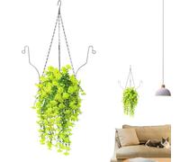 Artificial Hanging Flower Plant Basket - Hanging Flowers and Plants Patio | Artificial Hangable Flower with Basket | Hangable Planter with Flowers | Faux Floral Decor for Balcony Hotel Garden