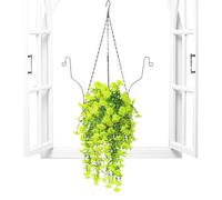 Artificial Hanging Flowers, Faux Basket Decor, Suspended Floral Plant Arrangement, Realistic Indoor Outdoor Greenery Decorative Hanging Flower Basket for Yard Dining Room Balcony Hallway Hotel Use