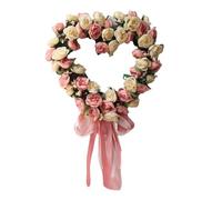Artificial Heart Wreath for Valentine’s Day, Romantic Heart-Shaped Door Decor, Wall Hanging Decoration for Weddings, Parties, and Events, Valentine’s Day Accent for Indoor or Outdoor Use