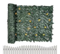 Artificial Ivy Fence - 9.84ft Decorative Aesthetic Cover | Privacy Fence For Balcony Patio Garden Porch Apartment Backyard Outside | PP + Silk Material Sunflower Dark Green Ivy - 0.5x3m Or 1x3m Panels
