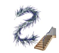 Artificial Lavender Garland - Reusable Build, Hangable Ornament | All Year Floral Decoration, Faux Vine Display Accent | Purple Greenery for Front Door Window Wall Table Staircase