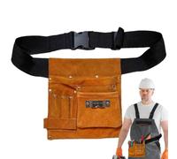 Artificial Leather Tool Pouch Waist Belt Garden Work Storage Bag | Women Men Gardening Carpenter Electrician Workshop Repair Construction Maintenance Utility Carry