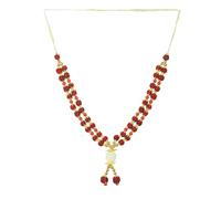 Artificial Mala Rudraksha Beaded Mala Ribbon Garland Large Mala for Idol-Mala for God Statues Pooja Sringar Articles Ornament Indian Traditional Festival New year Decorations(Size-9")(Brown,Golden)