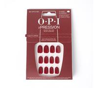 Opi xpress/on big apple red - uñas artificiales cortas redondas, rojo