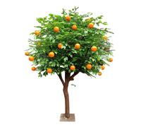 Artificial Orange Fruit Tree, Bright Tropical Decor ndoor Faux, Lush Fake Plant for Party Ornament Living Room & Office(1.5M)