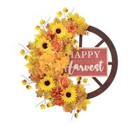 Artificial para La Puerta De Entrada Jardín Granja Cosecha Otoño con Rueda Decoraciones La Fiesta Acción Gracias Coronas Coronas Flores Aire Libre