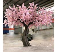 Artificial Peach Blossom Tree with Aerial Roots - Fake for Garden Landscape & Wedding Arch, Vibrant Pink Floral(3 * 2.5M)