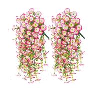 Artificial Petunia - Silk Fake Flowers for Long-Lasting Decorative Display, Weatherproof 2-Piece Arrangement with Realistic Vibrant Petals, Everlasting Plants for Porch Garden Planter Pot Walkway Vase