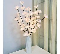 Artificial Phalaenopsis Luz de Rama LED Orquídea Ramas Luminosas Luces de Cuento de Hadas Ramas de Sauce Decorativa Luces Bateria Cargada para Fiestas Casa DIY Arte Floral Decoración (Blanco 2 piezas)