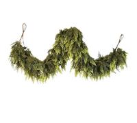 Artificial Pine Christmas Garland - Flexible Iron Wire Core, UV-Resistant Greenery, Heavy Duty Outdoor Porch Decor, 9FT Realistic Needle Texture, Versatile Staircase & Railing Wrap | For Home