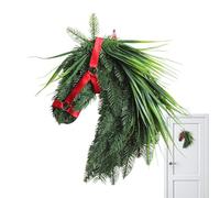 Artificial Pine Horse Head Wreath | Equestrian-Themed Artificial Wreath for Partity, Door, Fireplace, Barn, Garden, Front Door, Living Room, Mantle, Indoor and Outdoor Holiday Gold Event Decor