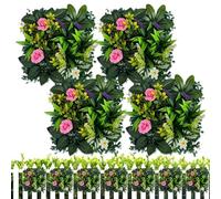 Artificial Plant Wall - Artificial Milanese Doorway Decoration | 25x25cm Artiƒicial Greenery | Outdoor Plant Wall Set For Shopping Mall Background, Lawn Flower Wаll For Garden Decoration