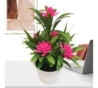 Artificial Plants Indoor - 20cm Artificial Pot Flowers, 1x Greenery Potted Plants, No Watering Realistic Flowers | Aesthetic Decor For Coffee Table For Home Room Farmhouse Bathroom Decor Indoor