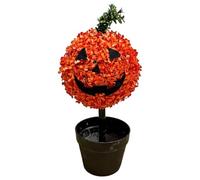 Artificial Pumpkin Tree, Faux Plant with Stake Spooky Yard Decor, Orange