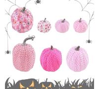 Artificial Pumpkins - 7 Pieces Fabric Thanksgiving Farmhouse Table Decor,