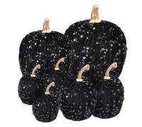 Artificial Pumpkins - 7 piezas Mini Velvet Pumpkin | Mixed Artificial Pumpkin Set | Fall Harvest Decorations For Home, Outdoor Porch, Shelf, Desk, Kitchen, Living Room, Dorm, Hotel, Holiday Party, Au