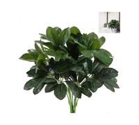 Artificial Shrubs Plants Fake Silk Schefflera Bushes Real Touch Faux Greenery Leaf Arrangements Indoor Outdoor Garden Office Home Table Centerpieces W